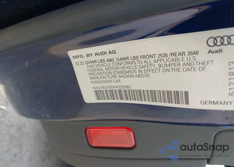 2023 Audi A5 Sportback Premium Plus 45 Tfsi S Line Quattro S Tronic from USA, damaged, VIN WAUFACF55PA032083